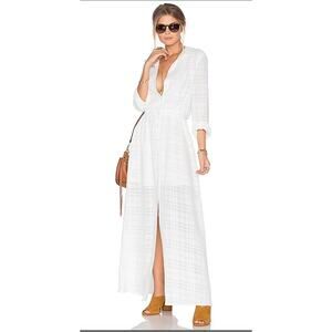 Tularosa X Revolve Romi Dress White Collar Botton Down Maxi Dress Size Small